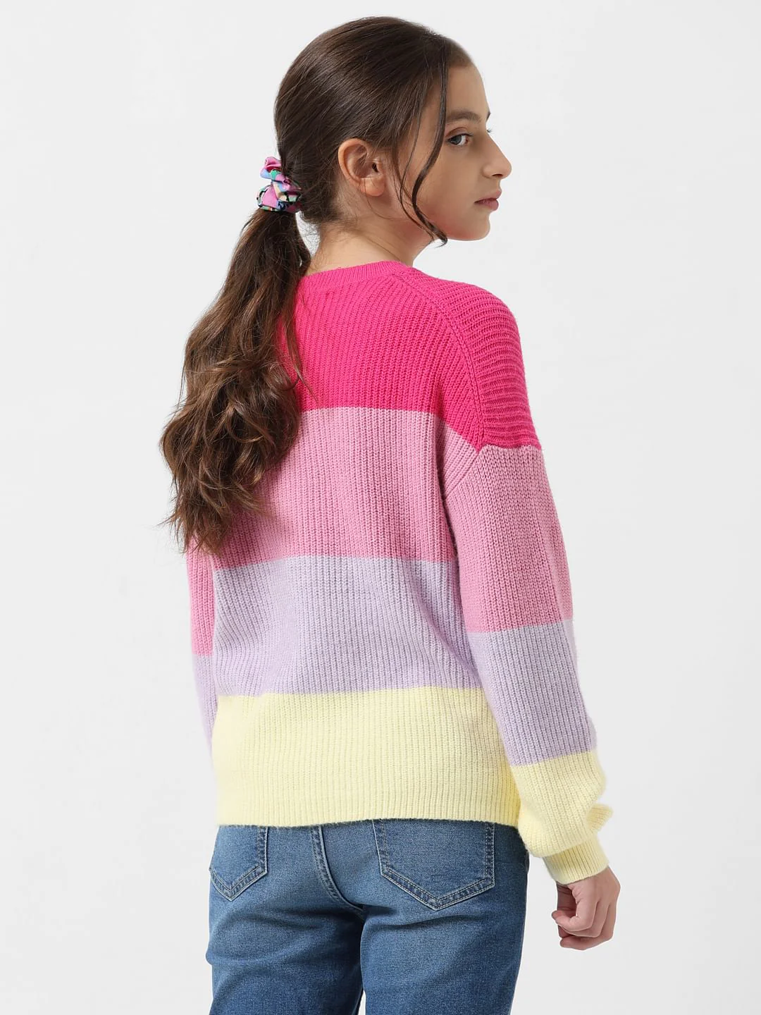 Girl Purple Colourblocked Pullover - Image 3