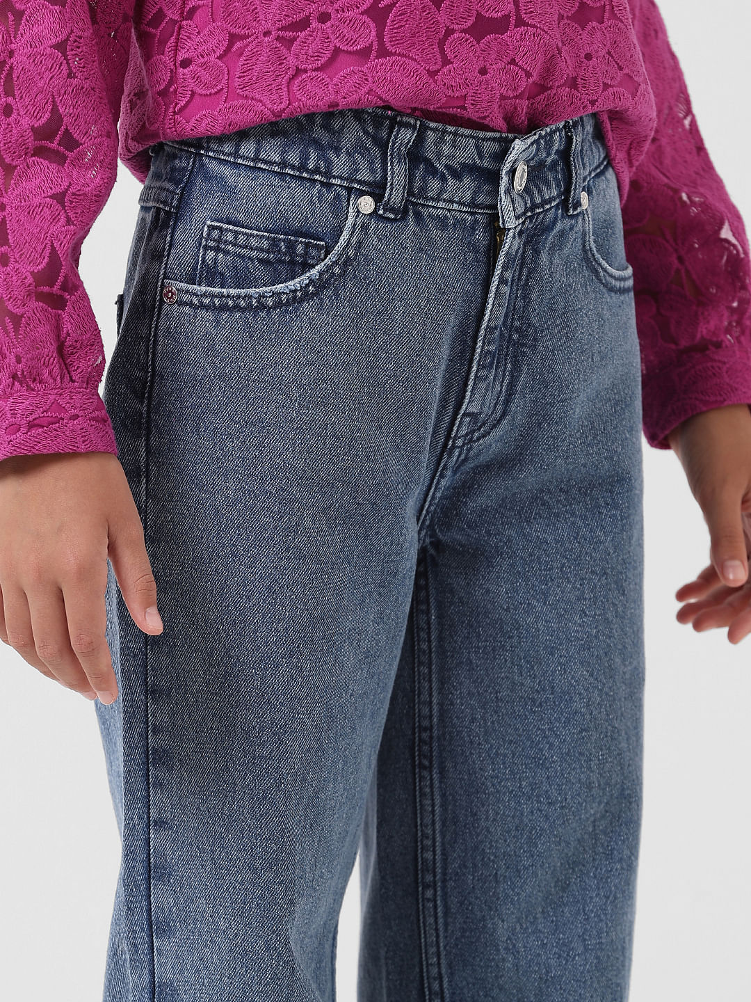 Girl Blue High Rise Jade Straight Fit Jeans - Image 4