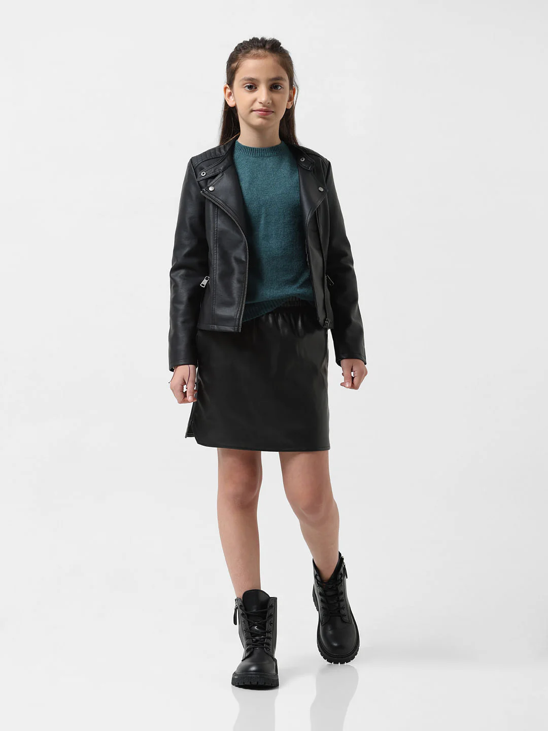 Girl Dark Green Full Sleeves Pullover - Image 2