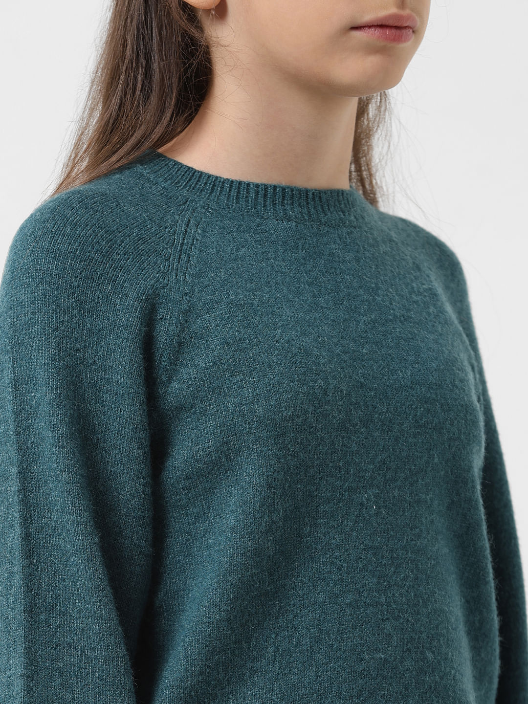 Girl Dark Green Full Sleeves Pullover - Image 5