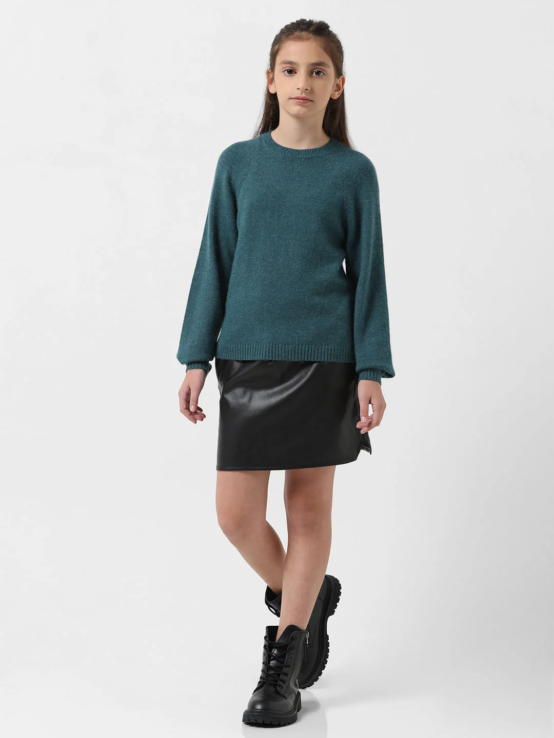 Girl Dark Green Full Sleeves Pullover - Image 6