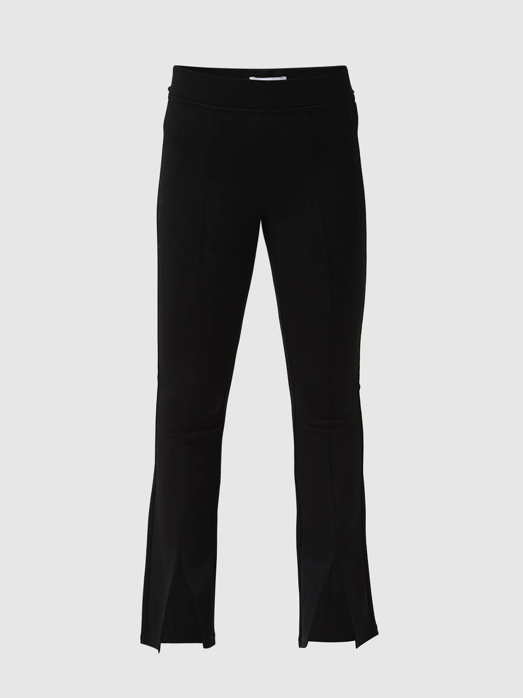 Girl Black Mid Rise Slit Flared Pants - Image 5