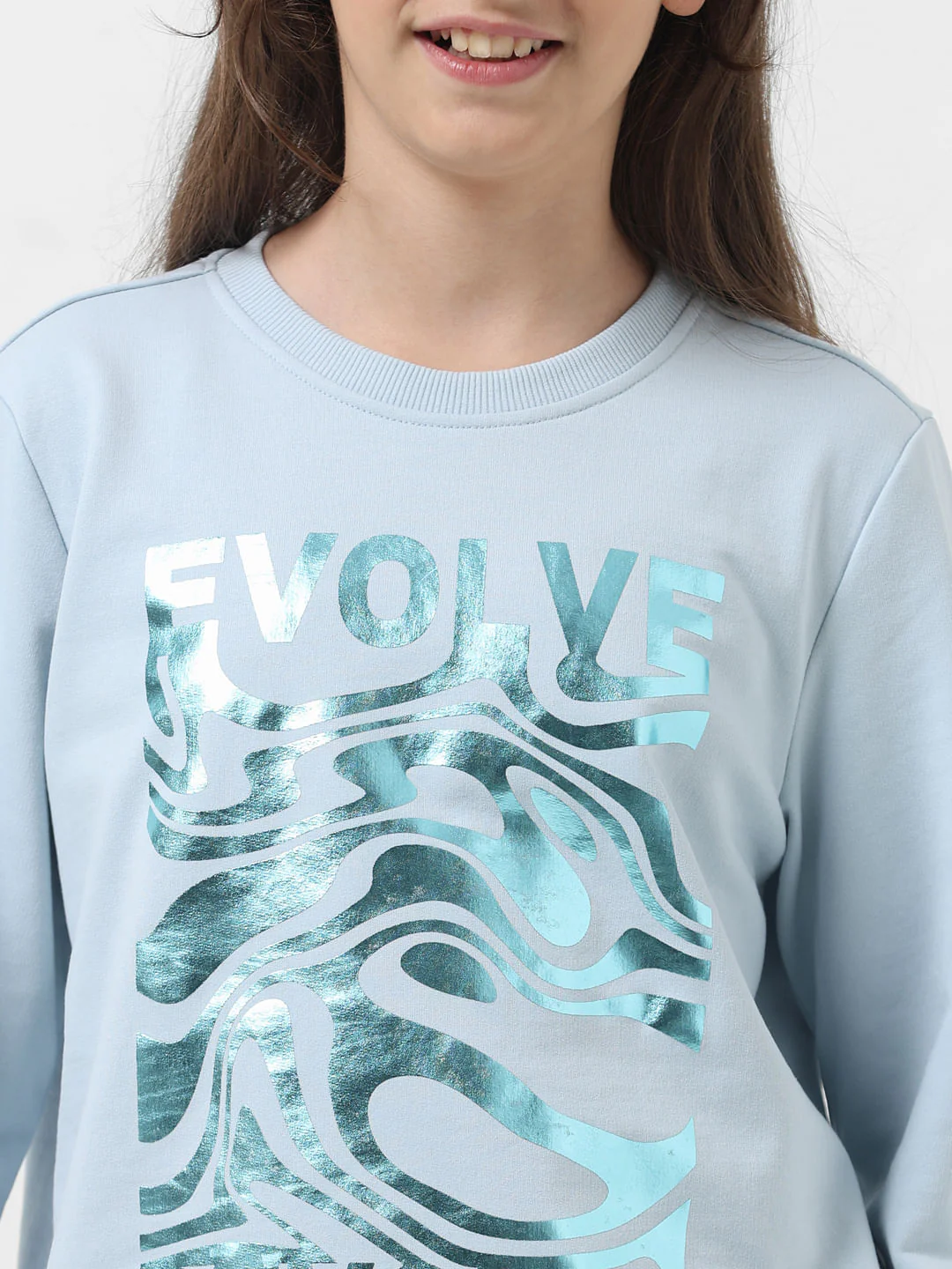 Girl Blue Graphic Print Sweatshirt - Image 4