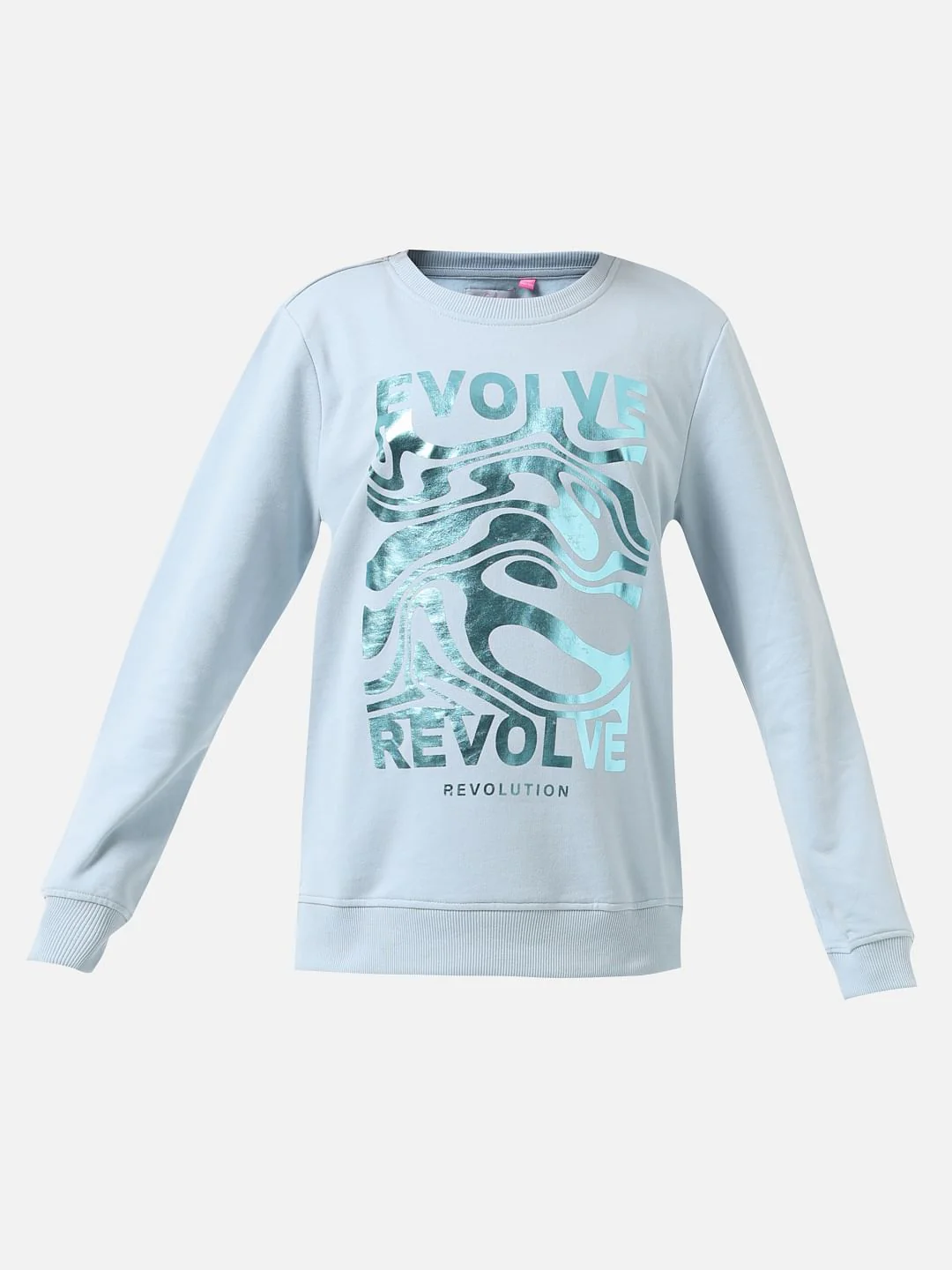 Girl Blue Graphic Print Sweatshirt - Image 6