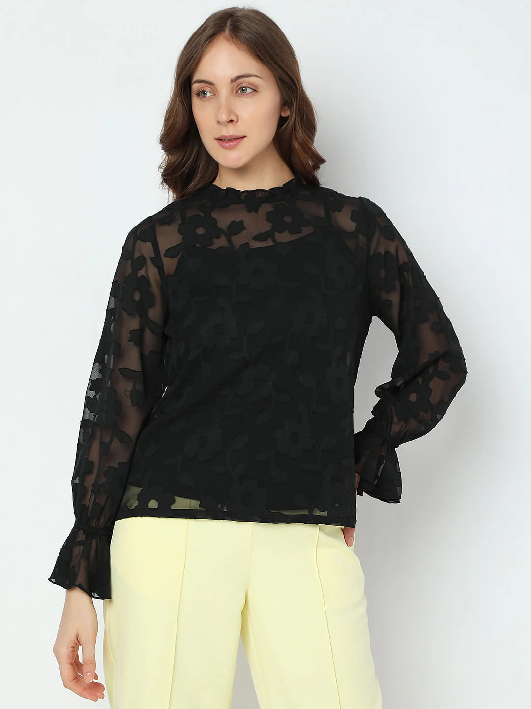 Black Floral Top - Image 2
