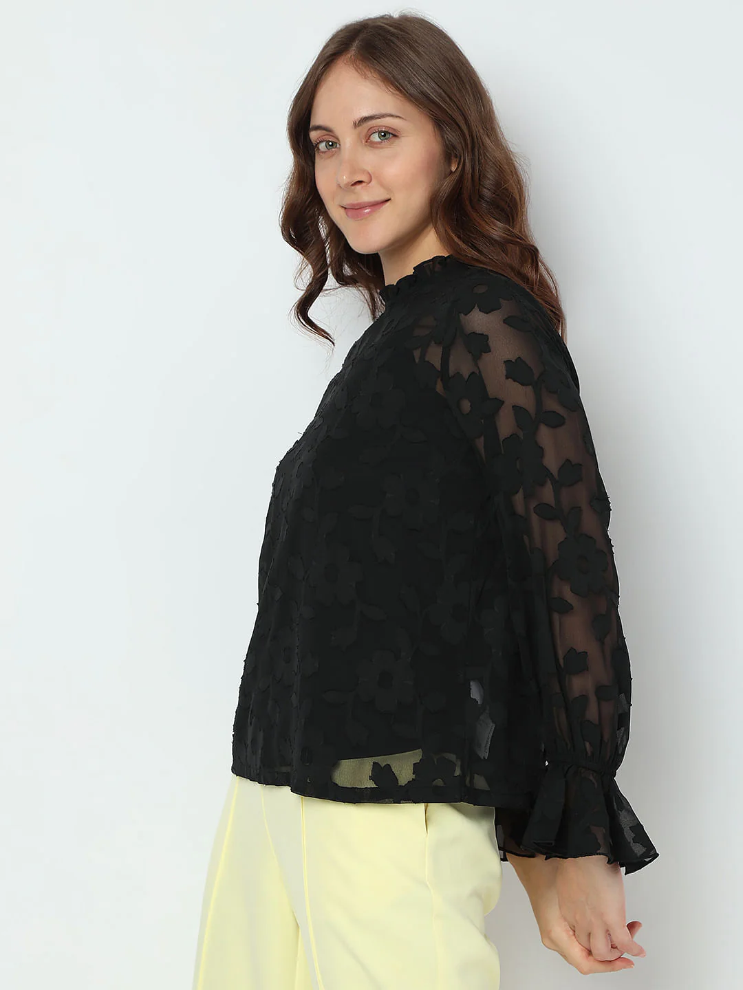 Black Floral Top - Image 3