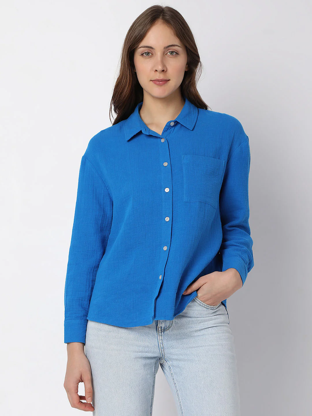Blue Textured Shirt - Image 2