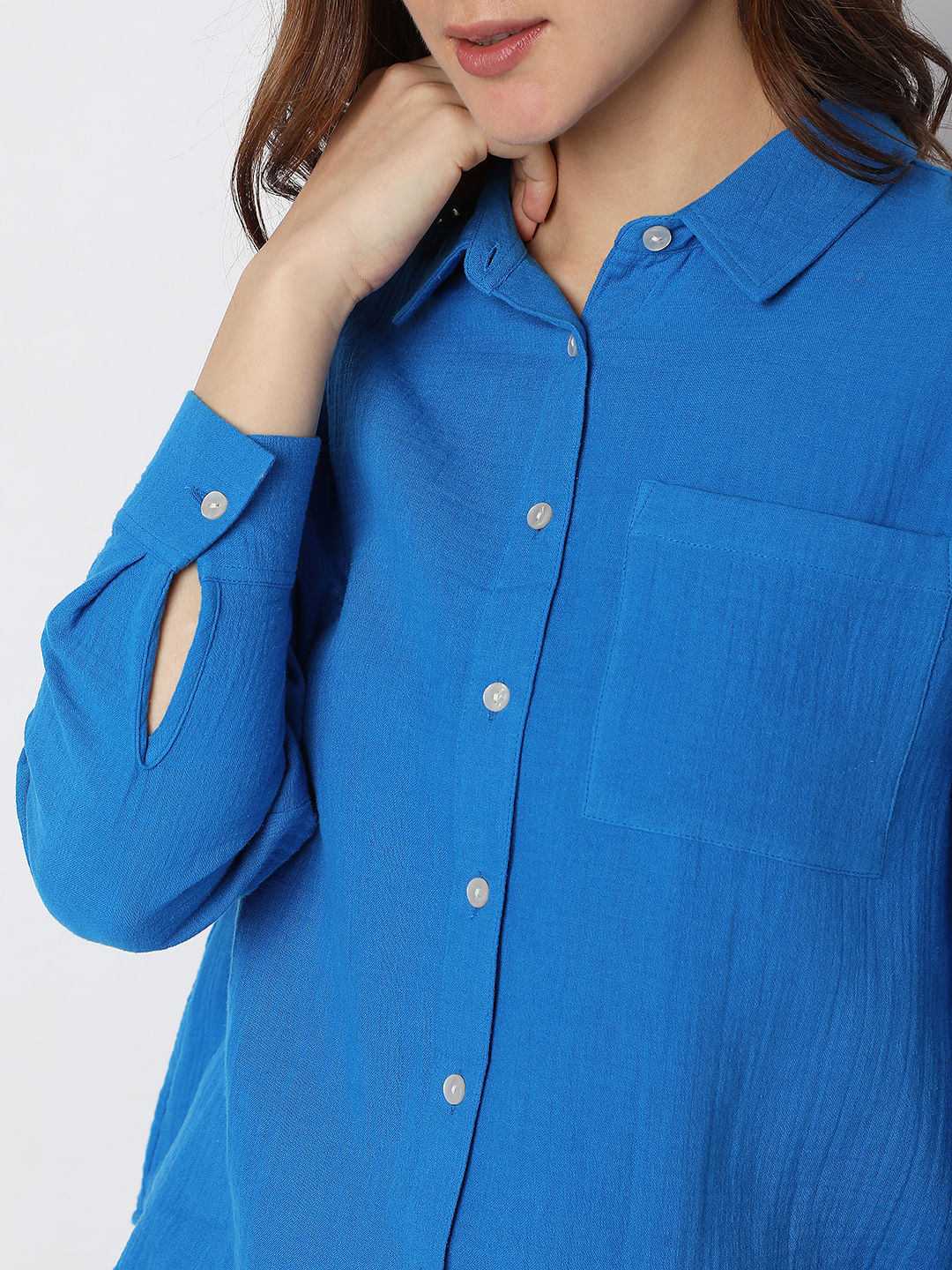Blue Textured Shirt - Image 6