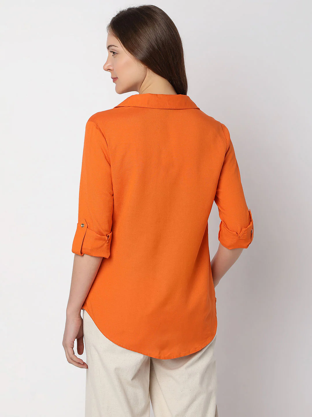 Orange Asymmetric Shirt - Image 4
