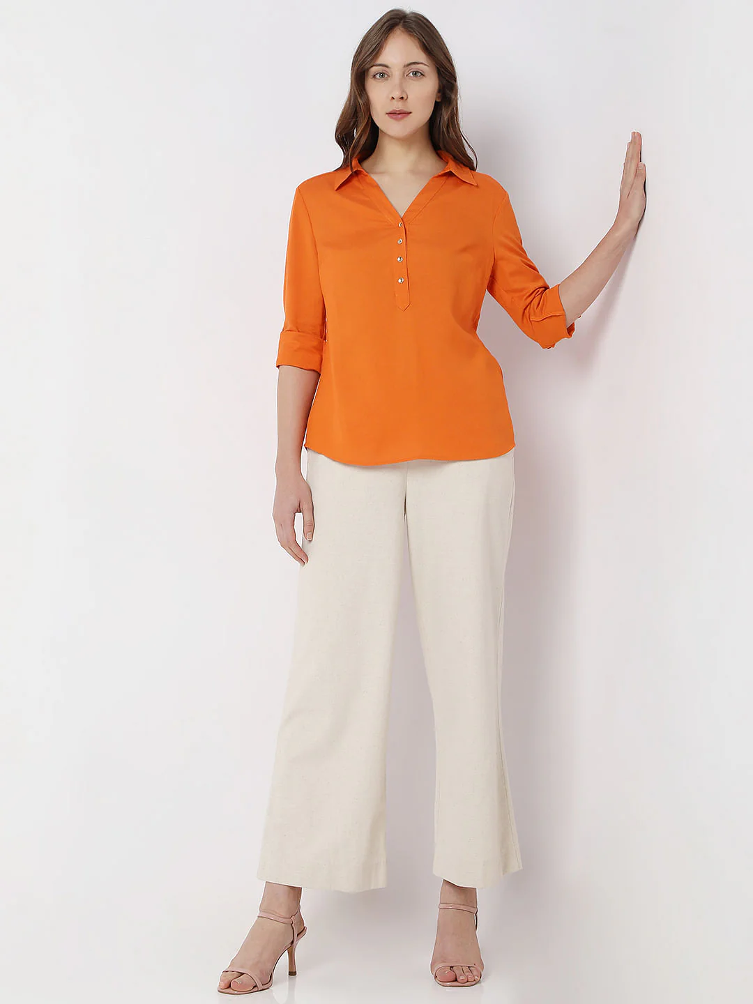 Orange Asymmetric Shirt - Image 5