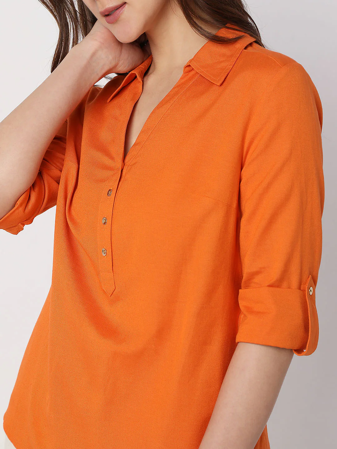 Orange Asymmetric Shirt - Image 6