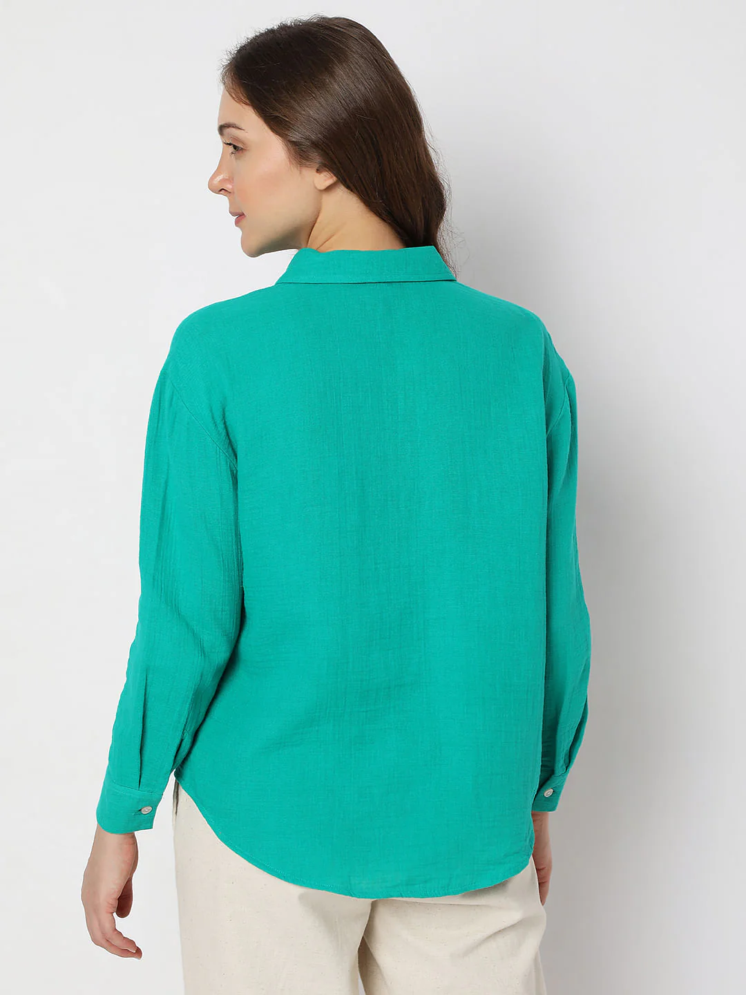 Green Drop Shoulder Shirt - Image 4