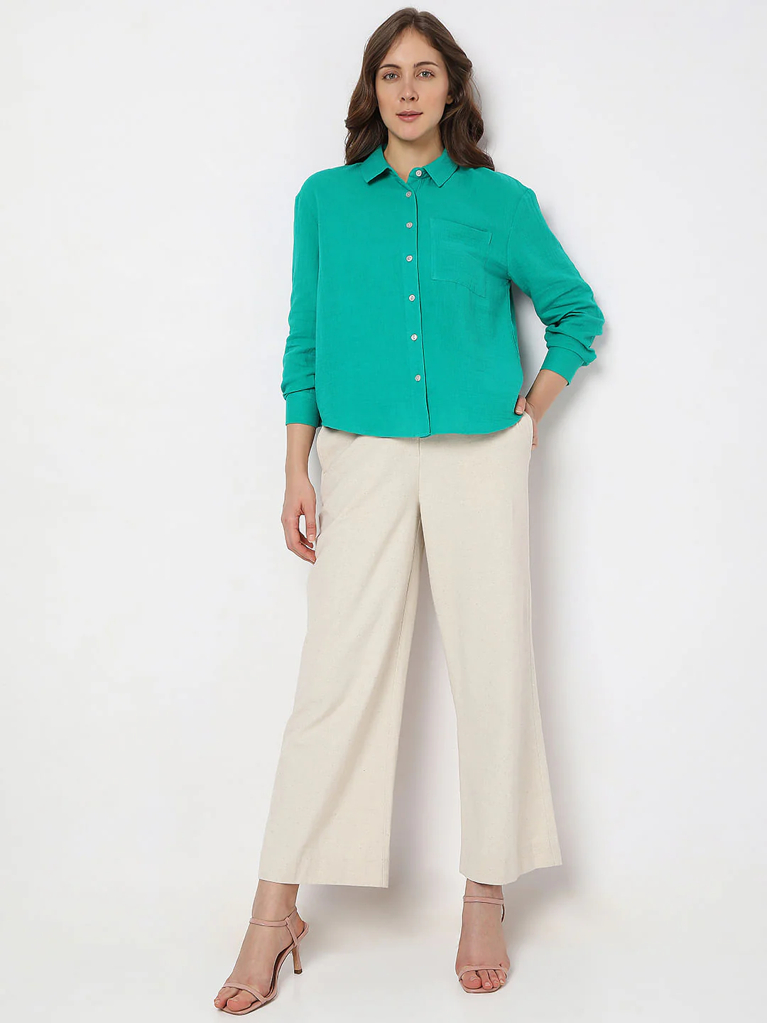 Green Drop Shoulder Shirt - Image 5