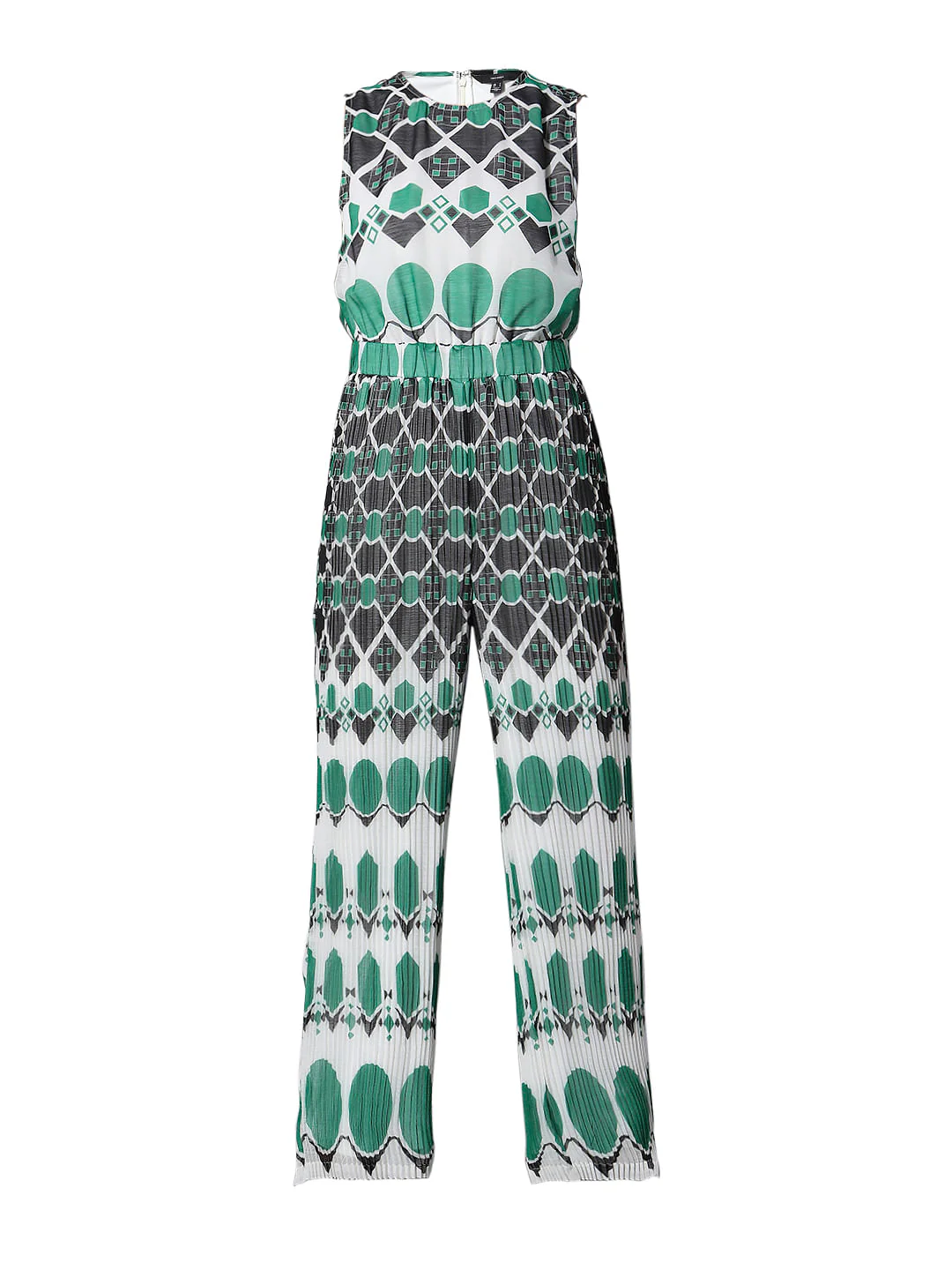 Green Geometric Print Jumpsuit - Image 6