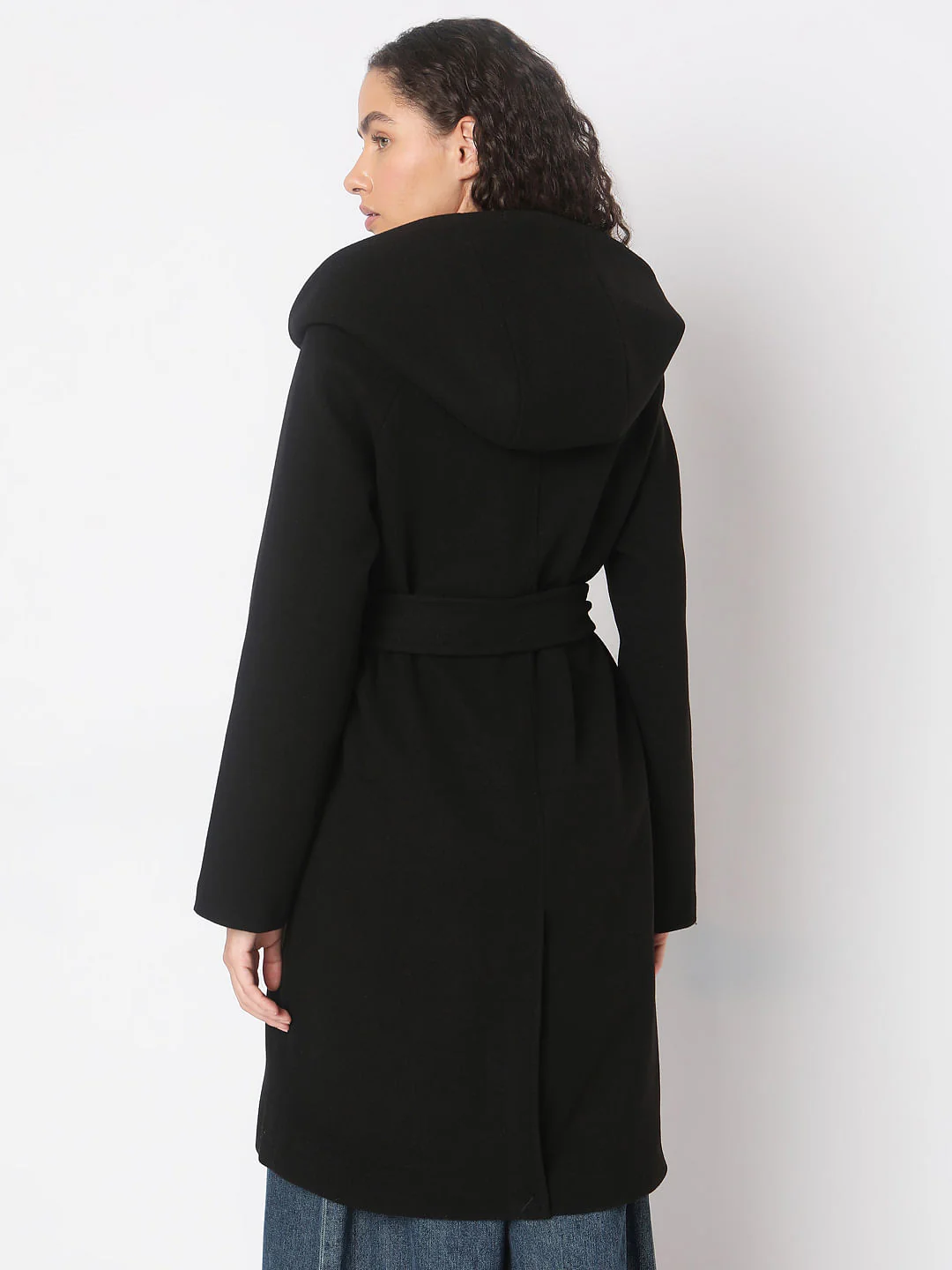 Black Double-Breasted Long Coat - Image 4