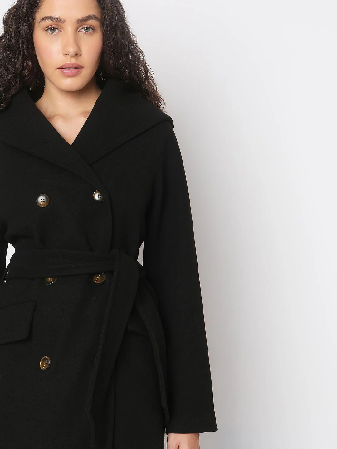 Black Double-Breasted Long Coat - Image 6