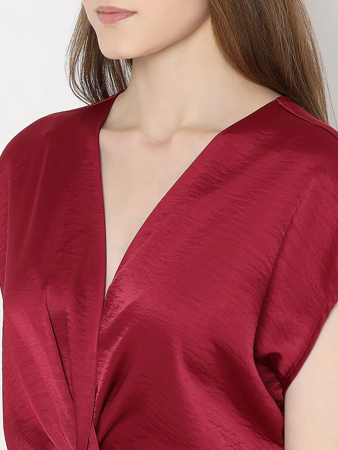 Red Front Knot Midi Dress - Image 6