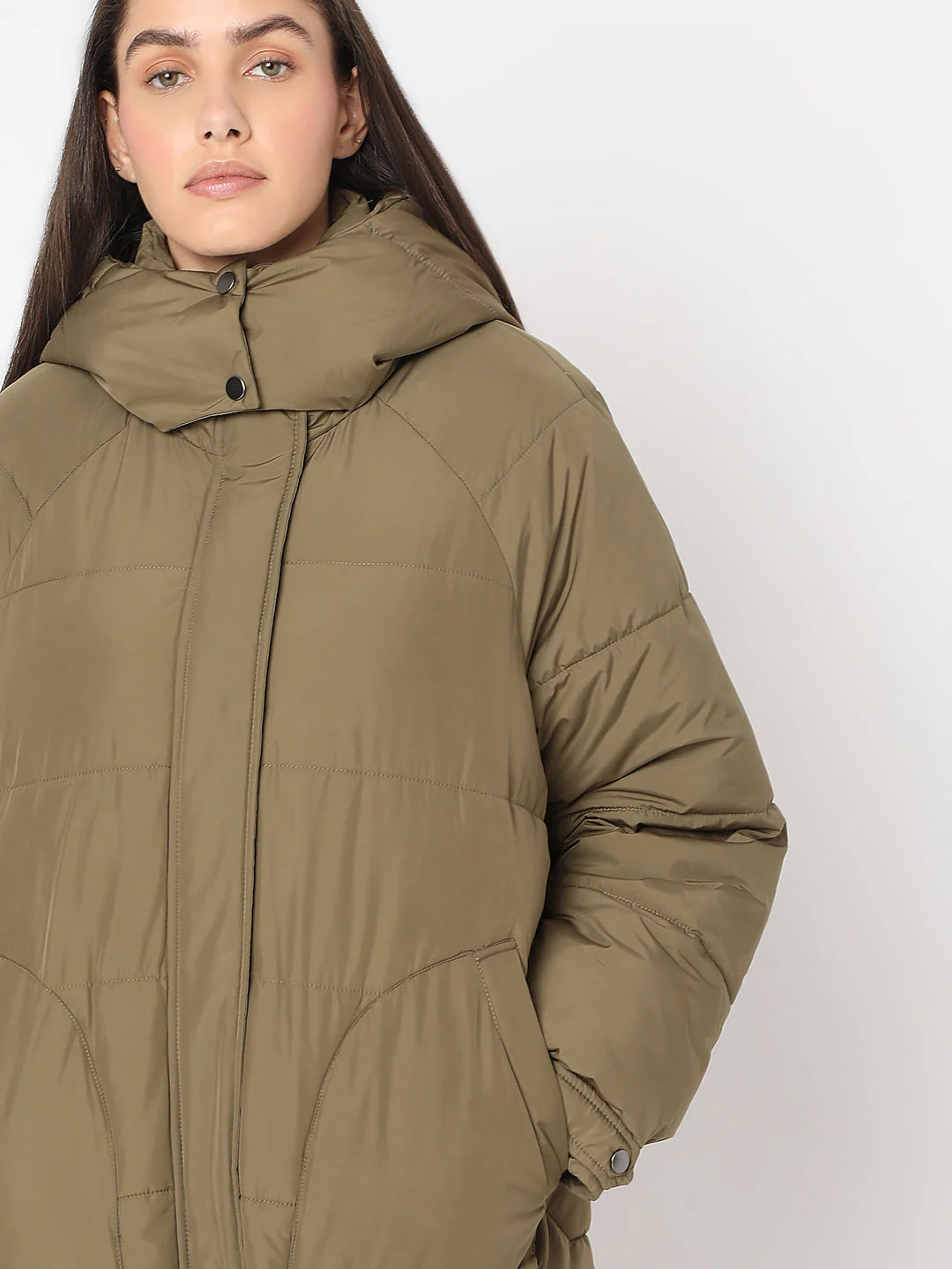 Brown Hooded Oversized Puffer Jacket - Image 6
