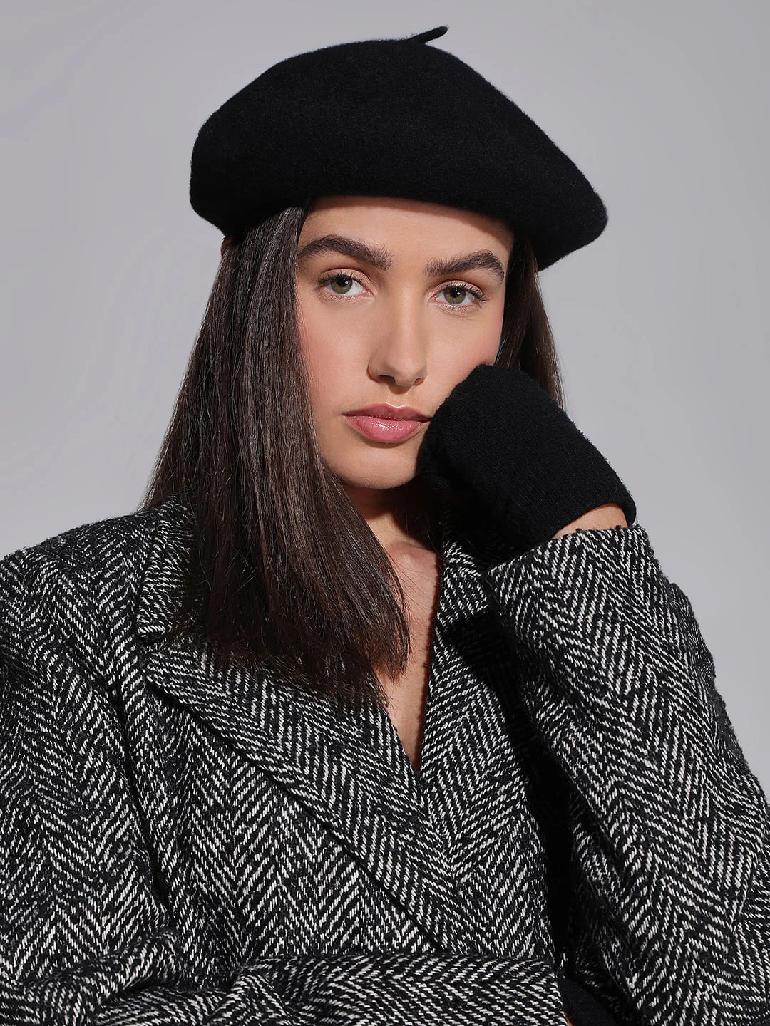 Black Wool Beret
