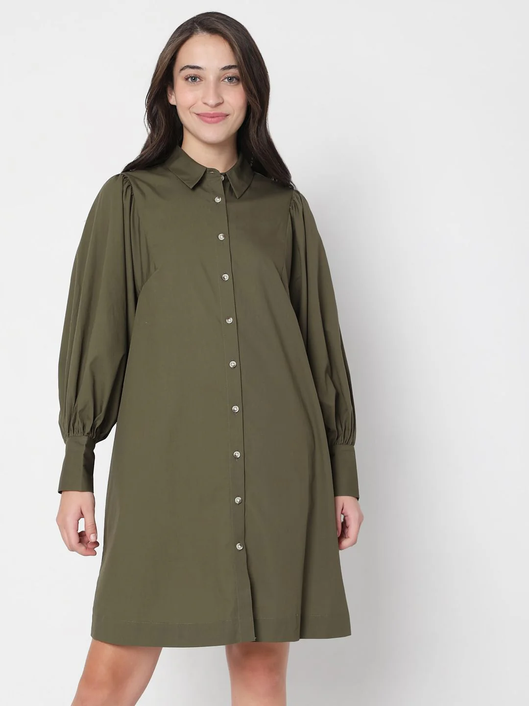 Green Button Down Dress - Image 2