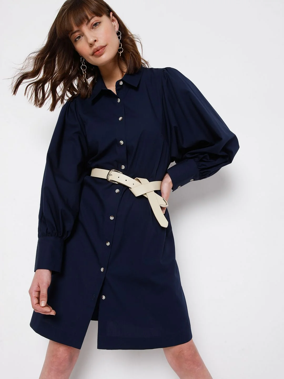 Blue Button Down Dress