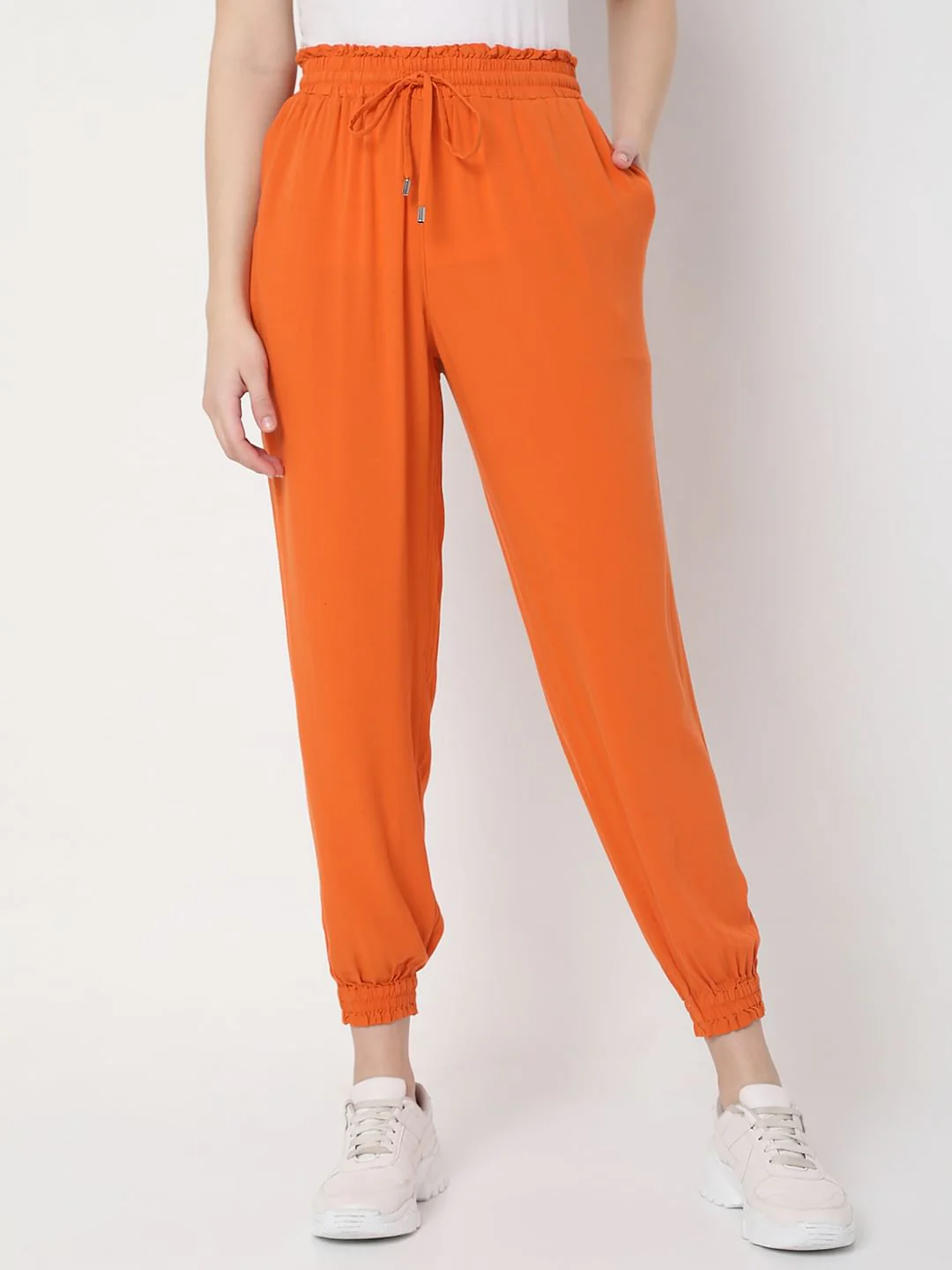 Orange Mid Rise Cargo Pants - Image 2