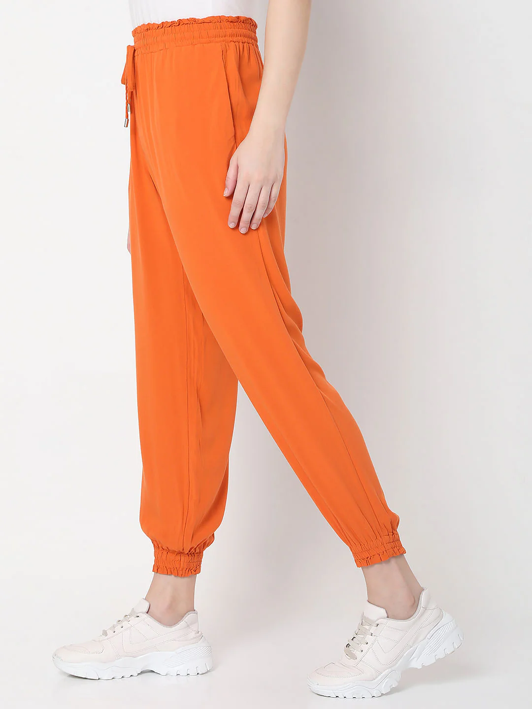Orange Mid Rise Cargo Pants - Image 3