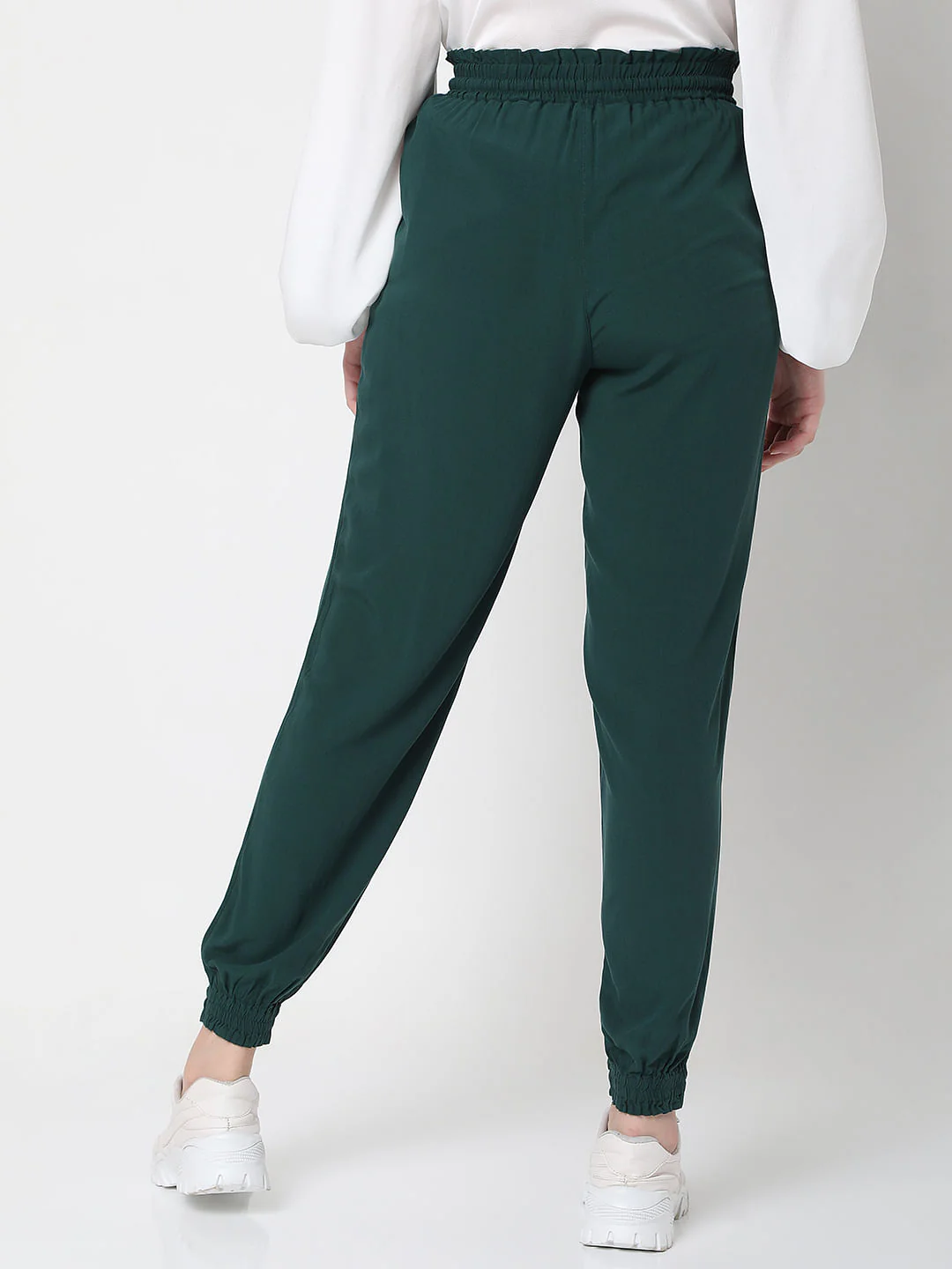 Dark Green Mid Rise Cargo Pants - Image 4