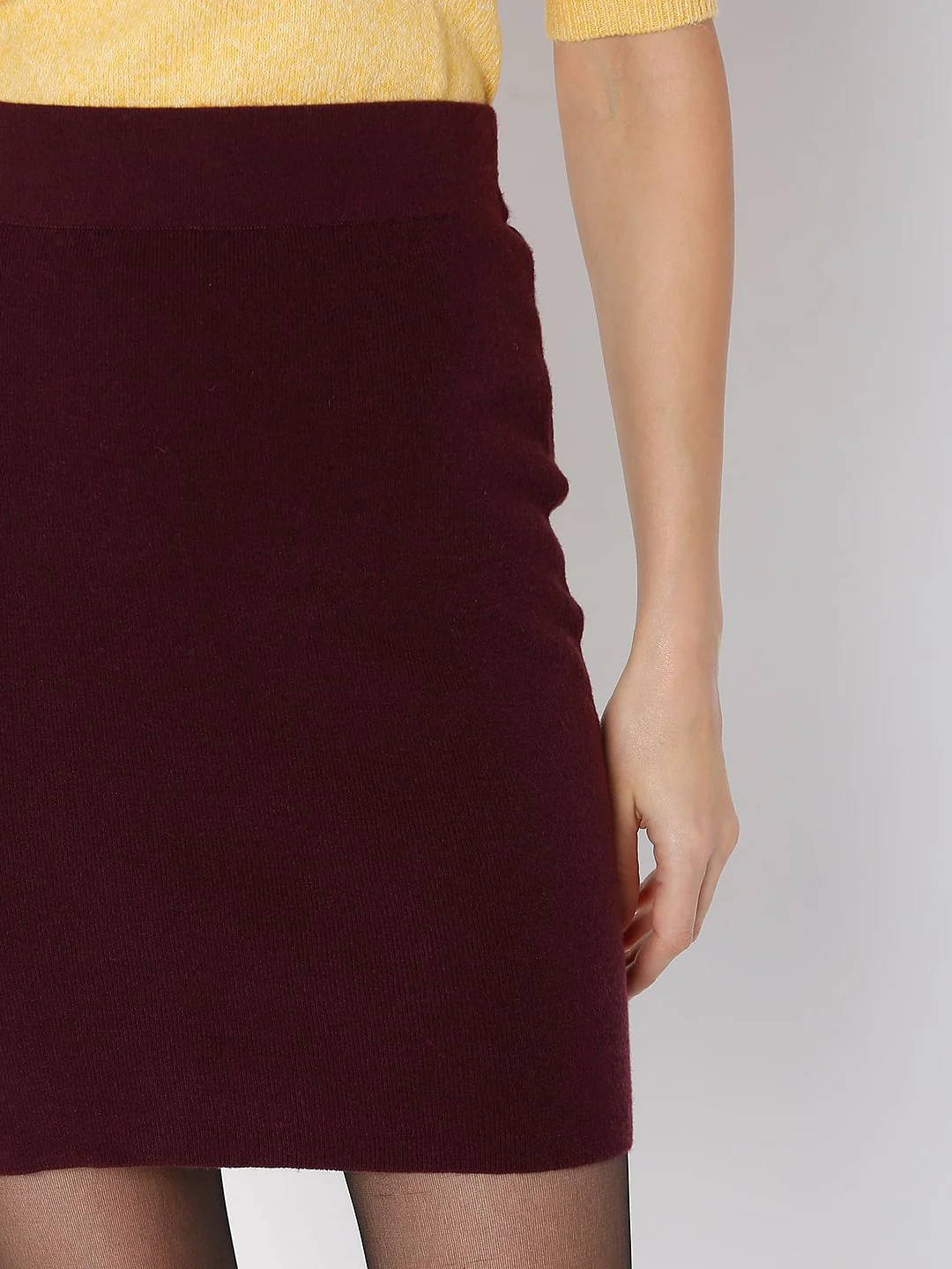 Wine High Rise Bodycon Skirt - Image 5