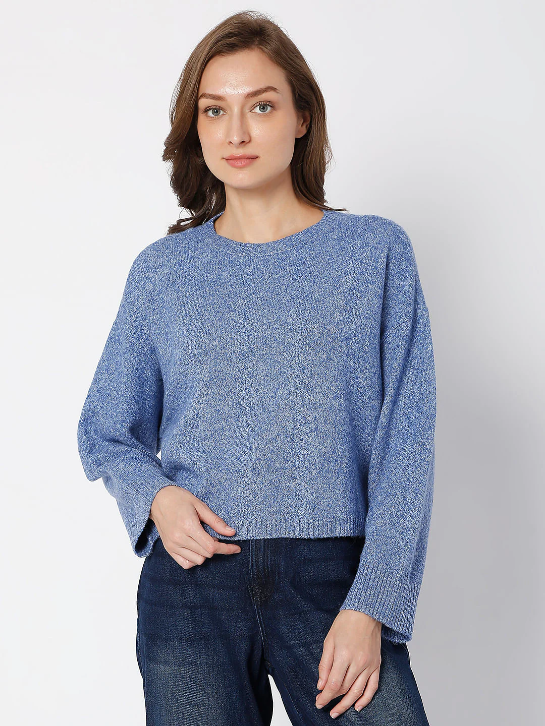 Blue Boxy Fit Knit Top - Image 2