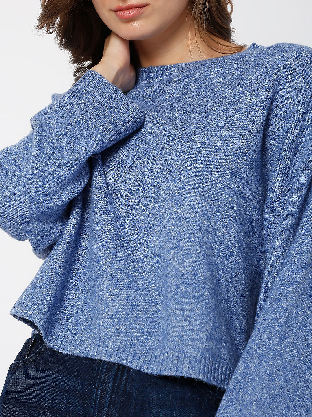 Blue Boxy Fit Knit Top - Image 6