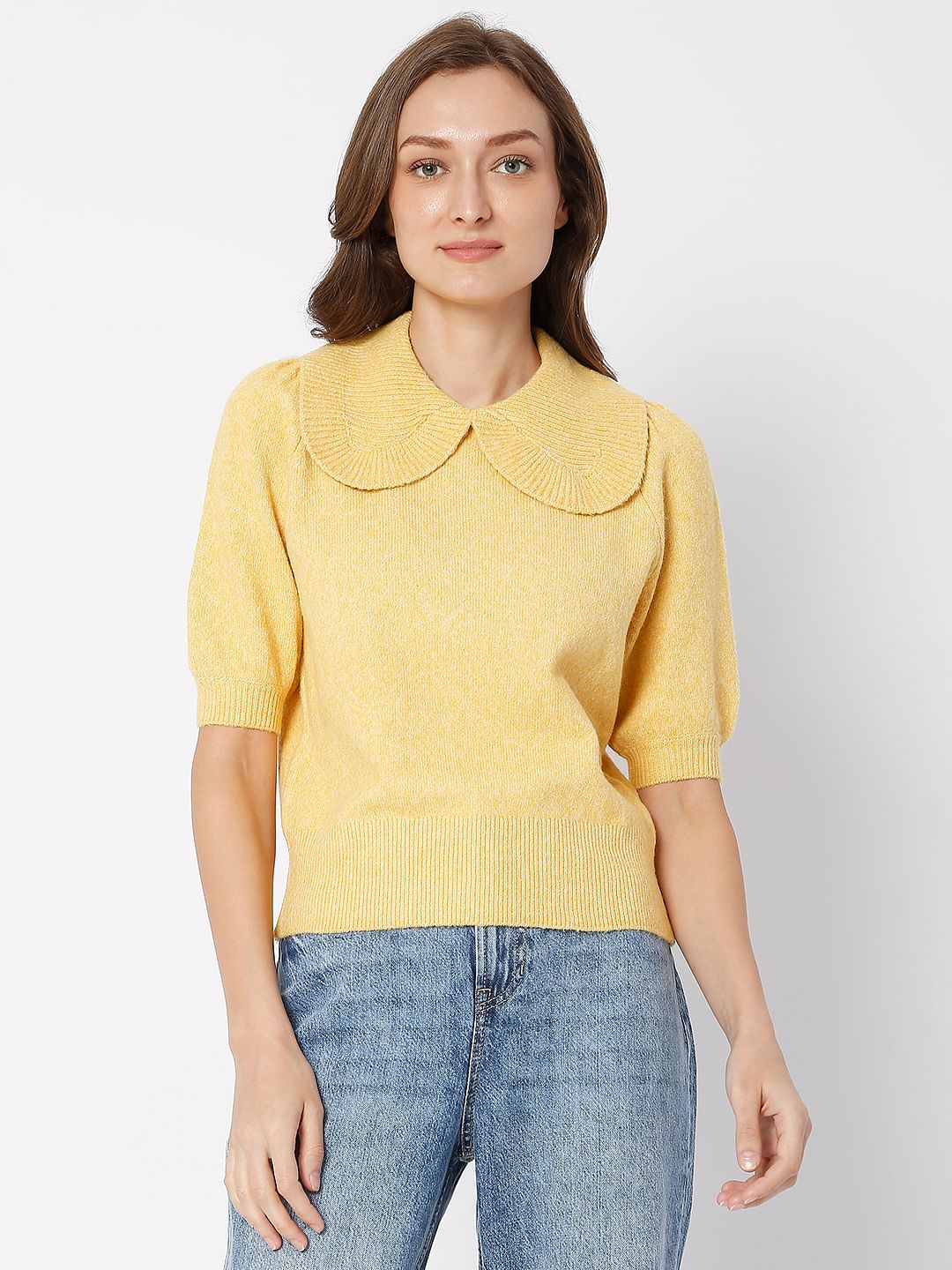 Yellow Peter Pan Collar Top - Image 2