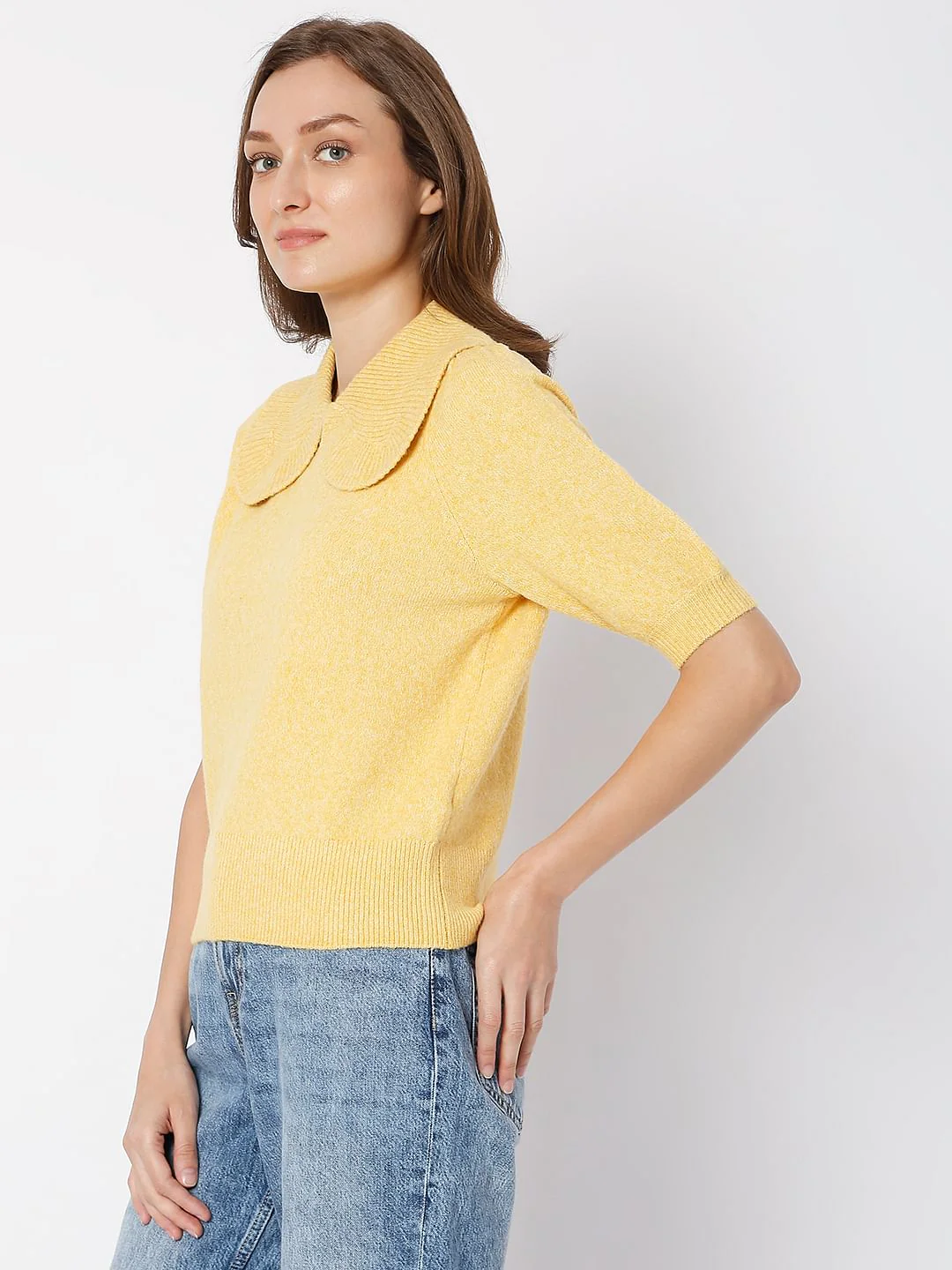Yellow Peter Pan Collar Top - Image 3