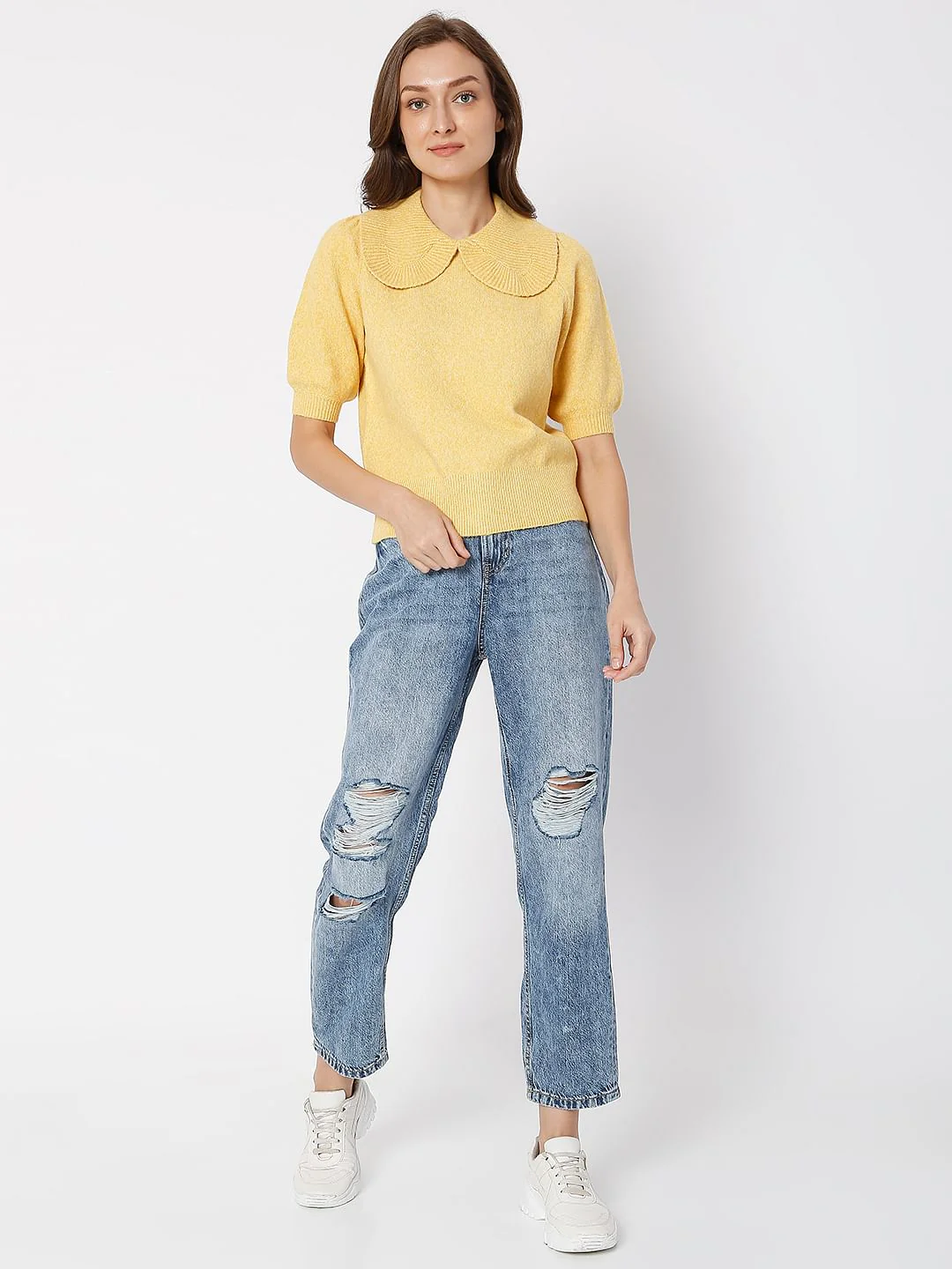 Yellow Peter Pan Collar Top - Image 5