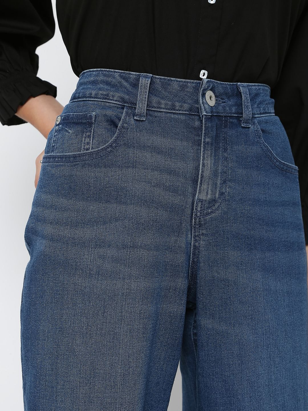 Blue High Rise Jade Straight Fit Jeans - Image 5
