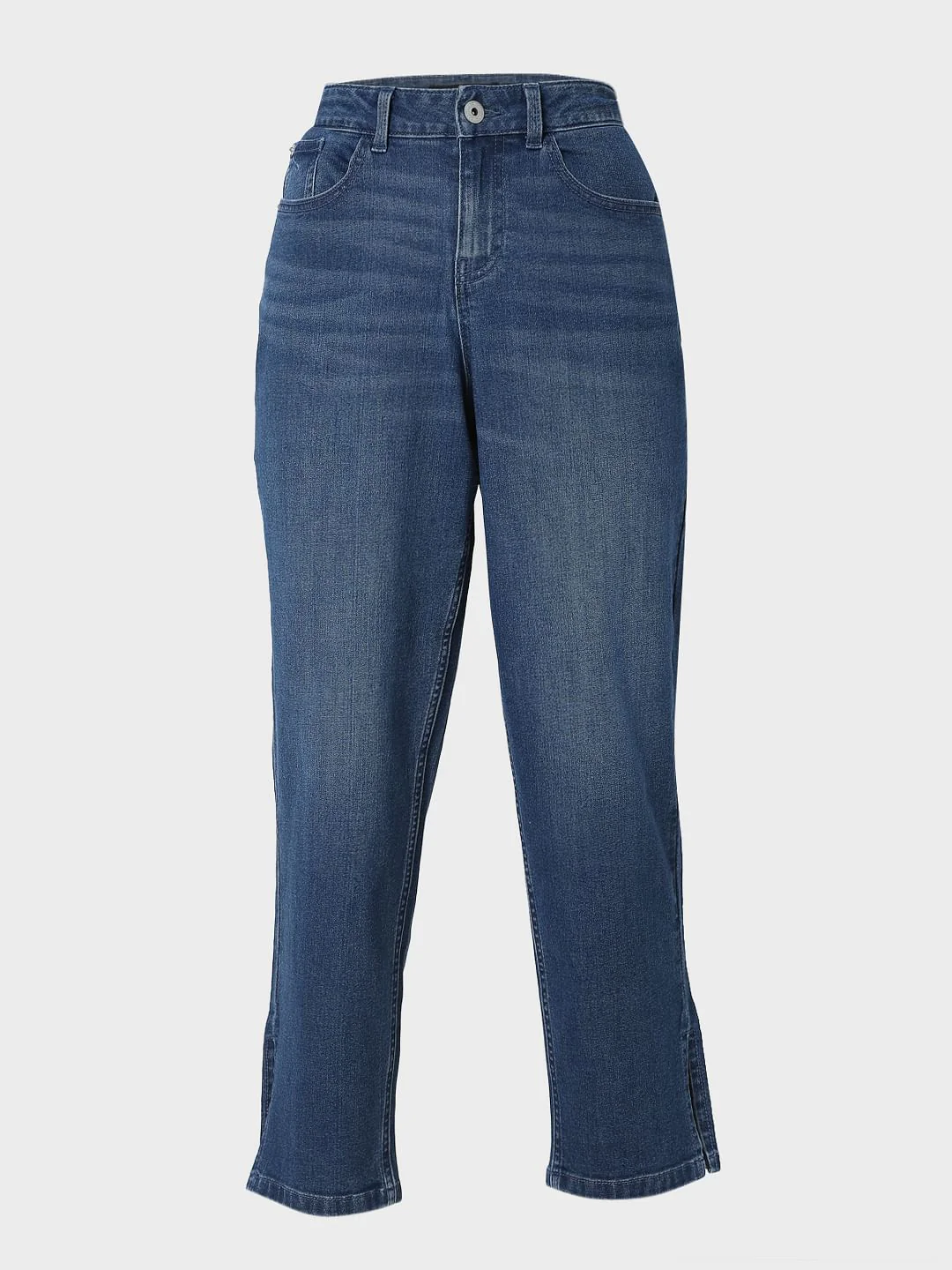 Blue High Rise Jade Straight Fit Jeans - Image 7