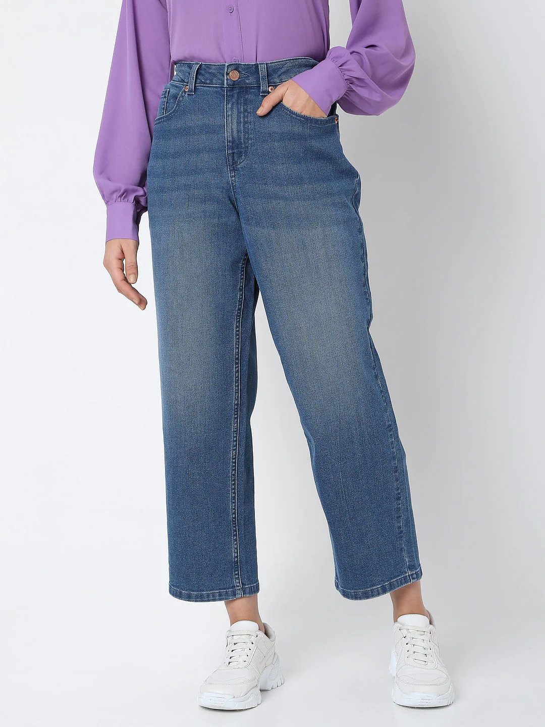 Blue High Rise Zoey Wide-Leg Jeans - Image 2