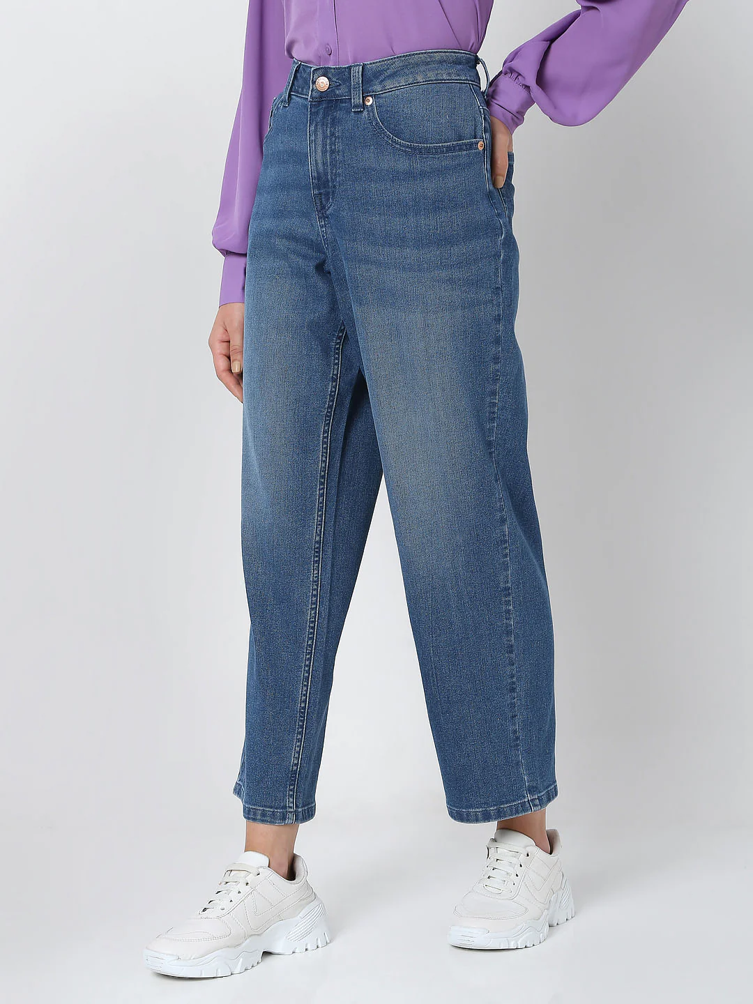Blue High Rise Zoey Wide-Leg Jeans - Image 3