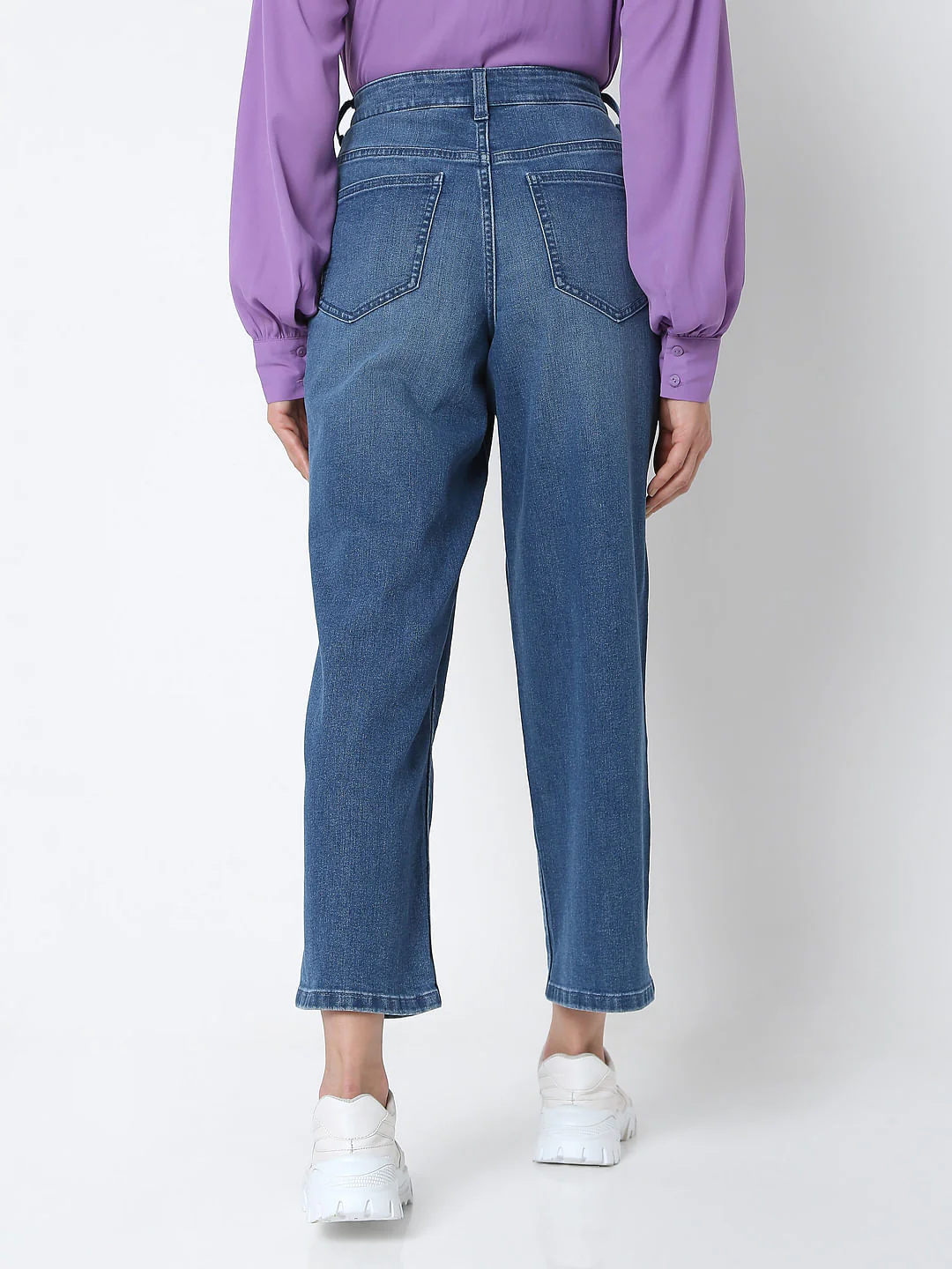 Blue High Rise Zoey Wide-Leg Jeans - Image 4