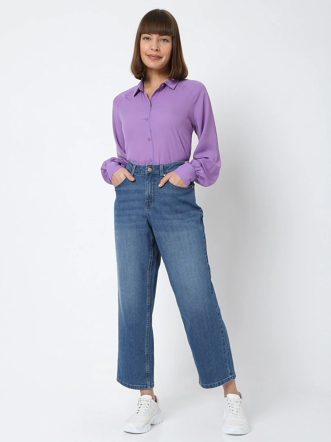 Blue High Rise Zoey Wide-Leg Jeans - Image 6