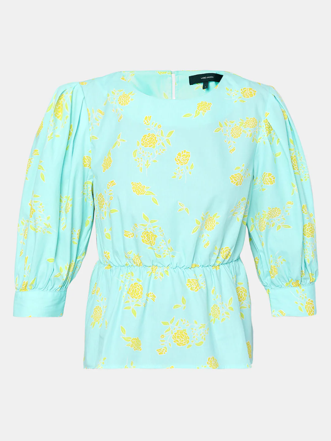 Green Floral Boatneck Top - Image 7