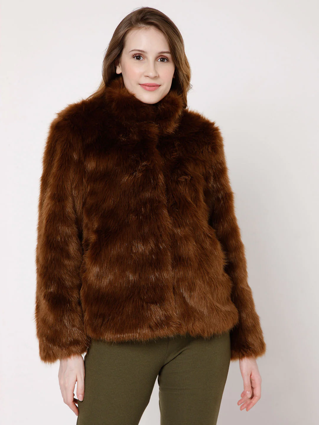 Faux Fur Animal Print Coat - Image 2