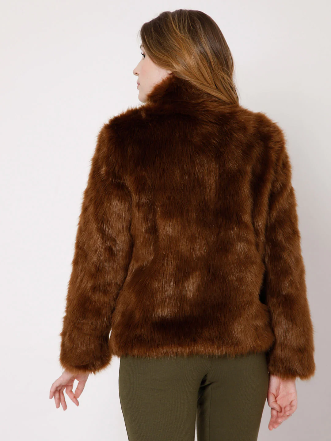 Faux Fur Animal Print Coat - Image 4