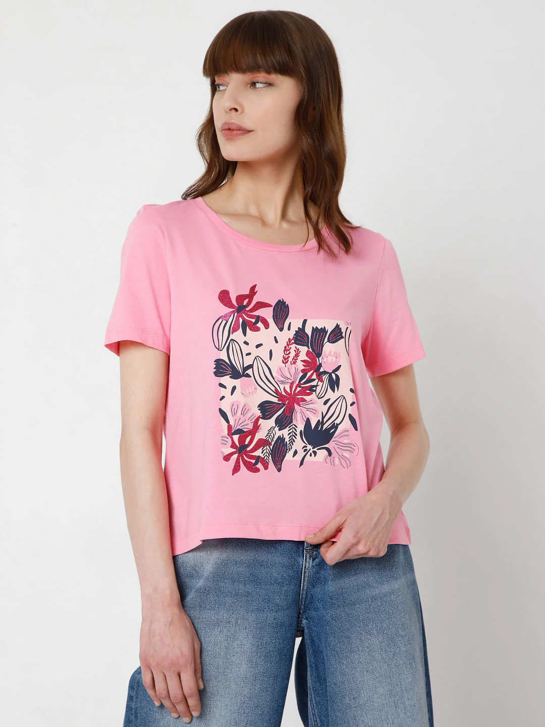 Pink Graphic Print T-Shirt Top - Image 2