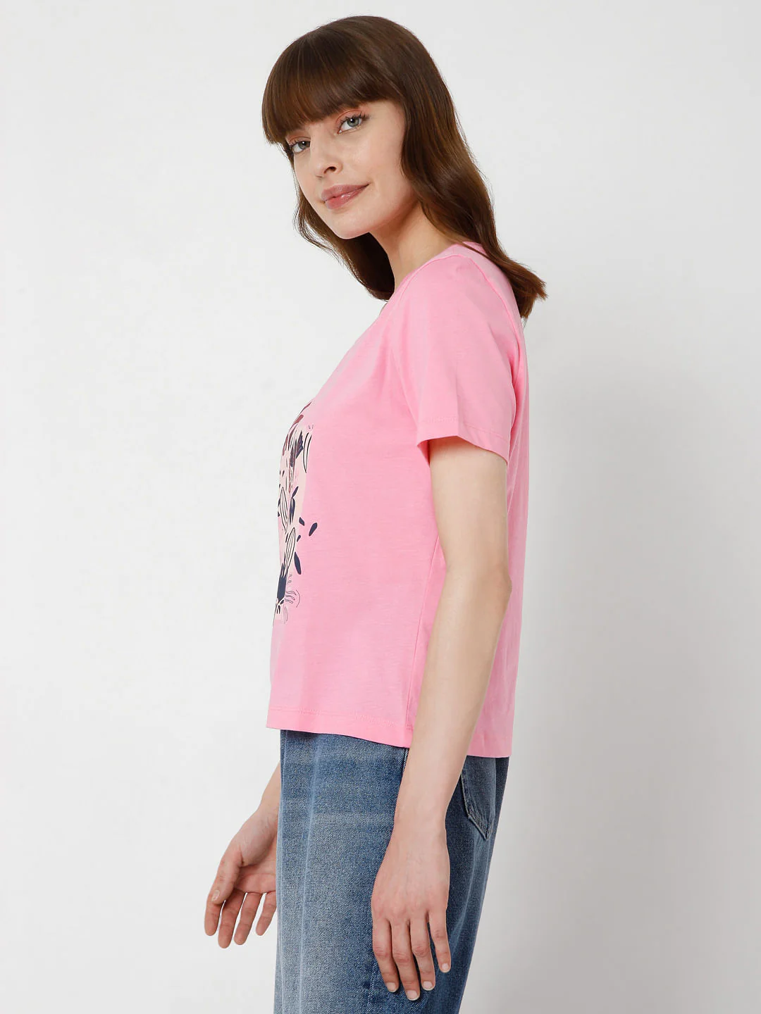 Pink Graphic Print T-Shirt Top - Image 3