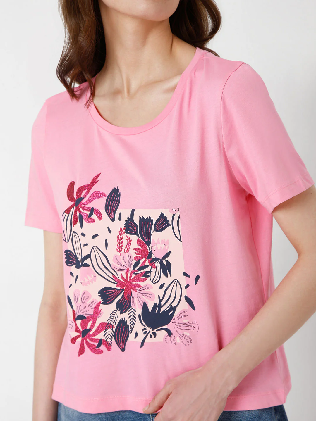 Pink Graphic Print T-Shirt Top - Image 6