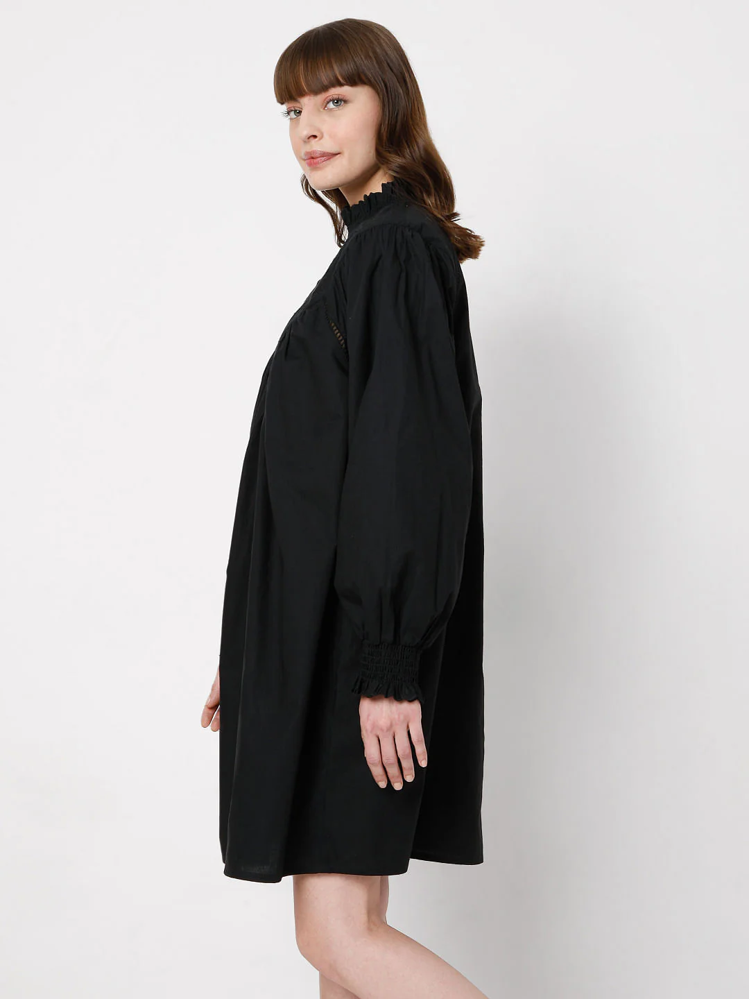 Black Schiffli Shift Dress - Image 3