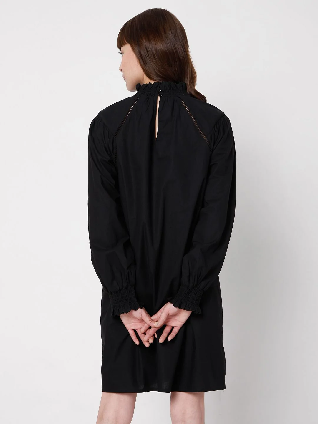 Black Schiffli Shift Dress - Image 4