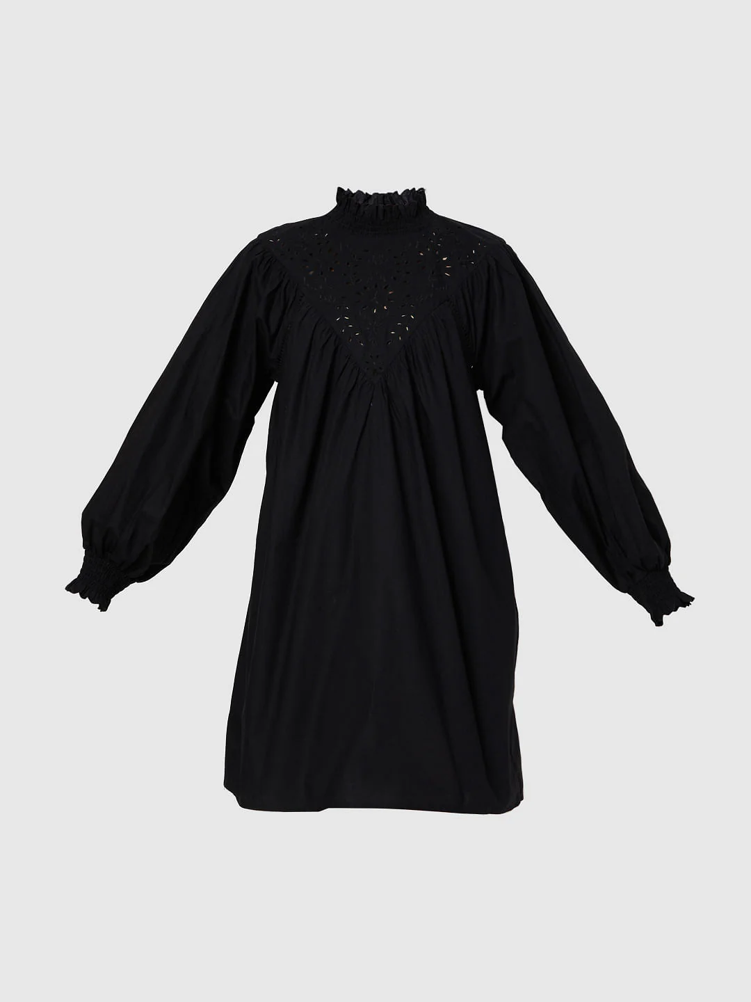 Black Schiffli Shift Dress - Image 7