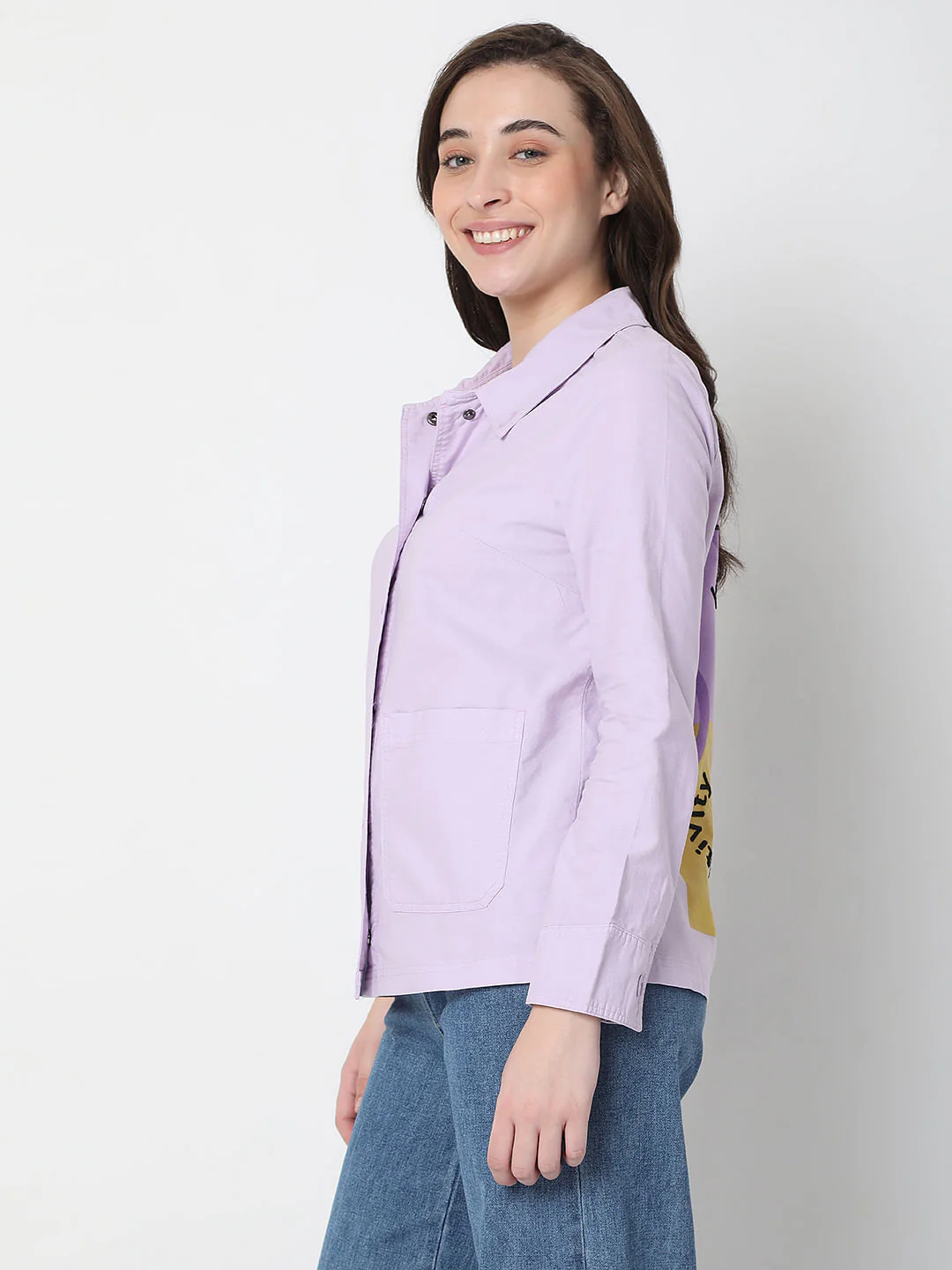 Lilac Graphic Print Co-Ord Set Shirt - Image 3